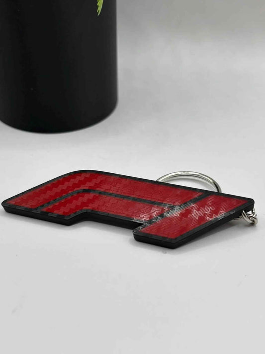 Porte-Clé F1 - Logo Formule 1 avec Finition Carbone
