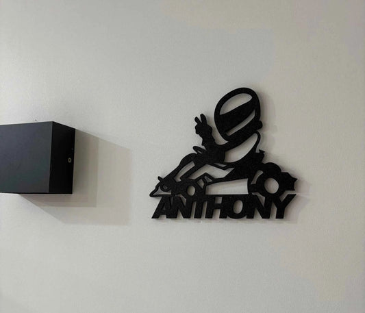 Décoration Murale Karting Personnalisée avec Prénom - Cadeau Unique pour Pilote